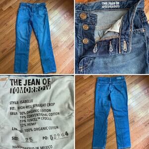 AG Denim $225 ISABELLE Highrise Straight Crop Jean of Tomorrow Organic 25